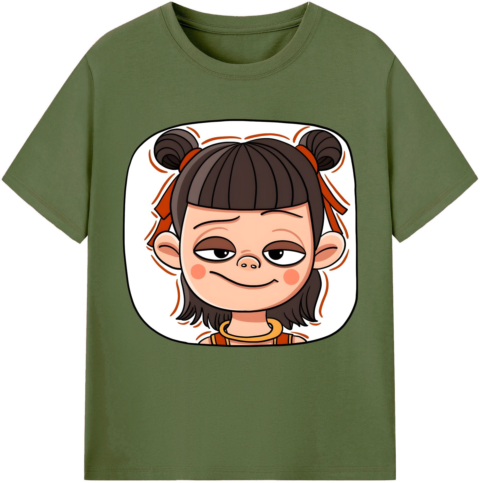 （画像用） Ne Zha 2 ナタ 魔童の大暴れ 綿100％半袖Tシャツ（フロントプリント）